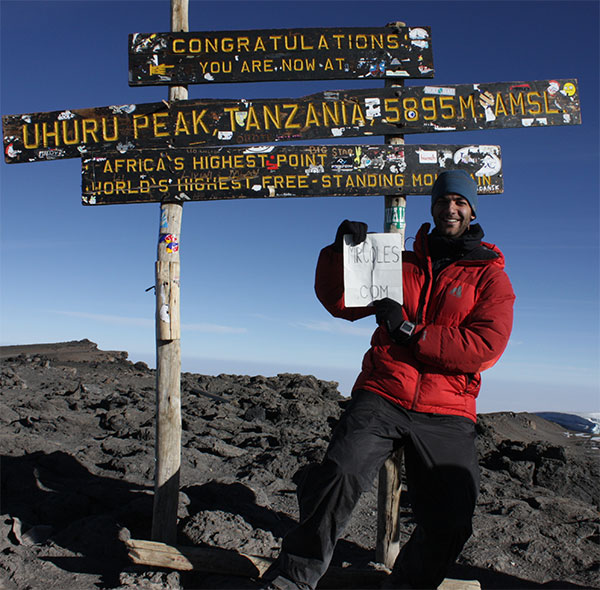 Volkan Gurel on Mount Kilimanjaro with MrColes.com