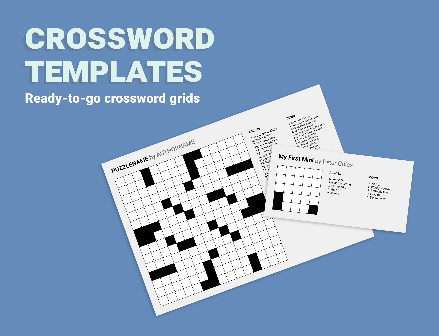 Printable File Type Crossword