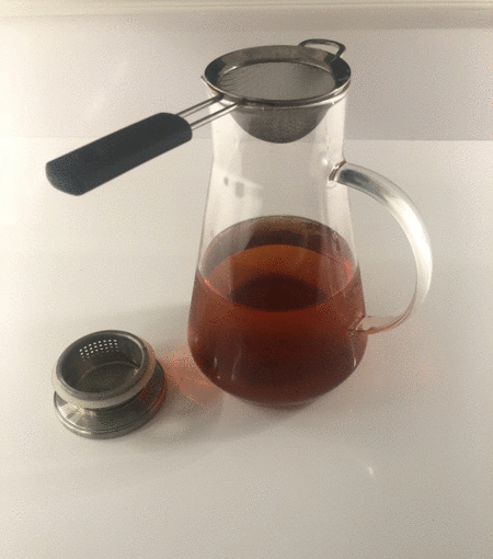 drain tea and pour
